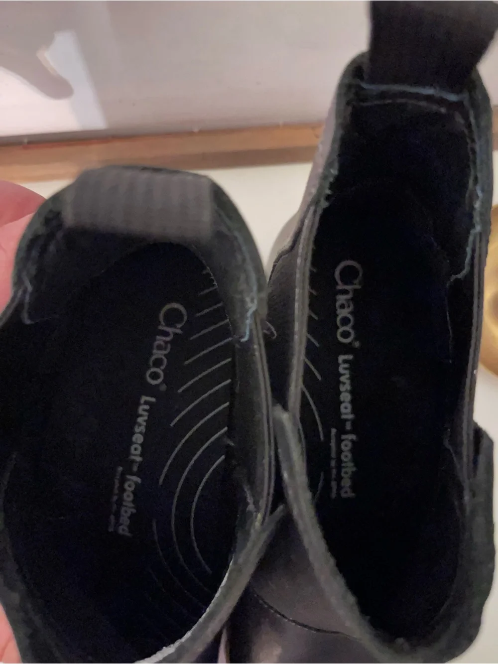 Chaco Black Leather Chelsea Lug Ankle Boots